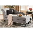 thumbnail image 5 of Baxton Studio Florent Modern and Contemporary Grey Fabric Upholstered Black Finished Chaise Lounge, 5 of 11