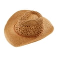 thumbnail image 1 of relayinert Age Resistant Western Sun Hat For Enduring Style Fashion Outdoor Straw Hats khaki 1Set, 1 of 6