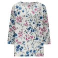 thumbnail image 4 of WZXFASHION T-Shirts Décontractés à Manches 3/4 pour Femmes, Col Rond, Coton, 50 % de Réduction, Liquidation, 4 of 5