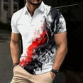 thumbnail image 3 of Hfolob Mens Polo Shirts Male Large Size Base Shirt Print Casual Collarless Shirt Button Shirts Beach Shirt, 3 of 5