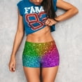 thumbnail image 3 of Lsque Colorful Glitter Pattern High Waisted Biker Shorts for Women-Tummy Control Fitness Athletic Workout Running Yoga Gym Shorts,Moisture-Wicking-, 3 of 9