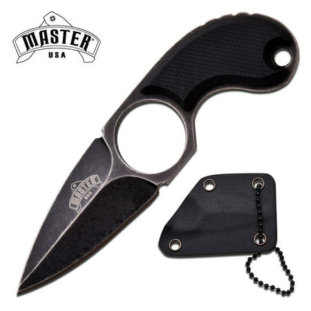 NEW! Mini Double Edge Neck Knife Full Tang Black G10 w/ Slim Kydex (Best Kydex Sheath Maker)