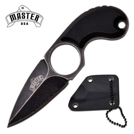 NEW! Mini Double Edge Neck Knife Full Tang Black G10 w/ Slim Kydex