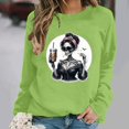 thumbnail image 2 of VKOYWKM Sweatshirts for Women Trendy Halloween Funny Print Pullover Long Sleeve Crew Neck Oversized Sweatshirts Fall Sweatshirt, 2 of 7