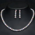 thumbnail image 2 of Elegant Multi Color CZ Bridal Wedding Necklace Earrings Jewelry Sets, 2 of 9