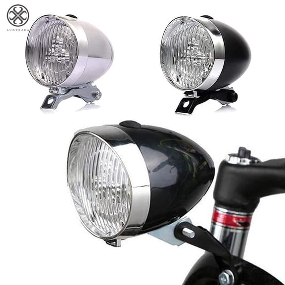 Luxtrada Classic Vintage LED Bike Headlight Bicycle Retro Head Light Front Fog Lamp Night Riding Safety Headlamp with Bracket