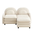 thumbnail image 6 of Miekor Furniture Teddy Fabric Cloud-like Loveseat Sofa,Curved Backrest and Armrest with Curved Lumbar Pillows, Sectional 2 Seater Modular Couch with Movable Ottoman and Supportive Double-layer No1352, 6 of 9