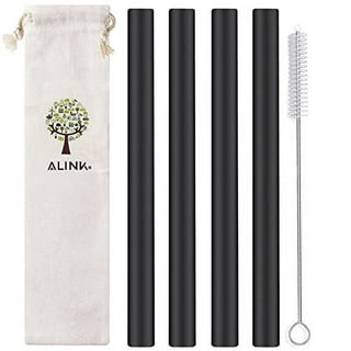 ALINK Glass Boba Straws, 14 mm x 9 inch Reusable Jumbo Clear Bubble Tea  Straws for Smoothie, Tapioca Poping Pearls, Shakes, Pack 2 with Cleaning  Brush