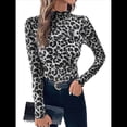 thumbnail image 3 of Blusas de de Larga para Mujer, Cuello Alto, Transparentes, para Salir, Ropa de Club. Gris S, 3 of 10