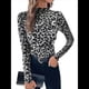 thumbnail image 3 of Blusas de de Larga para Mujer, Cuello Alto, Transparentes, para Salir, Ropa de Club. Gris S, 3 of 10