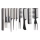 thumbnail image 1 of Juego de peines de peinado profesional para estilistas de cabello de 10 piezas, paquete variado Gr, 1 of 4