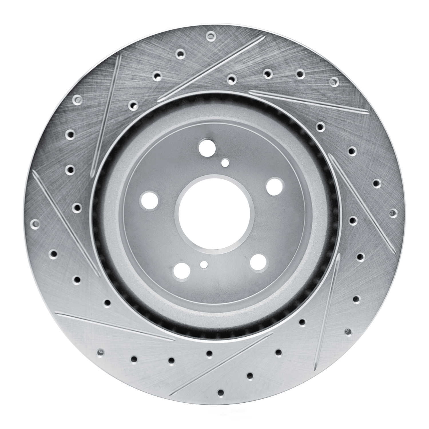 Dynamic Friction Company 631-76154R DFC Brake Rotor - Drilled And Slotted - Silver