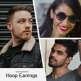 thumbnail image 2 of [Clearance] 4 Pairs Small Hoop Earrings for Men Women Golden/Silver/Black Stainless Steel Huggie Hoop Earring Hypoallergenic Piercing Jewelry Set 9mm Gift on Clearance, 2 of 6