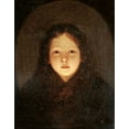 thumbnail image 2 of Van Schendel, Petrus 15x18 Black Ornate Wood Framed with Double Matting Museum Art Print Titled - A Girl, Head and Shoulders, 2 of 4
