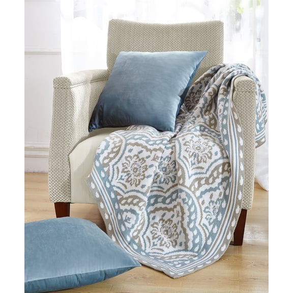 Home Soft Things Woven Throw & Pillow Cover Combo - Tivoli - 50" x 60"/18" x 18"