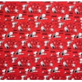 thumbnail image 2 of 1 Fat Quarter - Peanuts Snoopy & Linus Piano Music on Red Cotton Fabric - 21" X 18", 2 of 2
