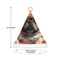 thumbnail image 3 of KLL Christmas Hats for Adults Plush French Bulldog In Sunglasses Print Santa Hat Xmas Fluffy Santa Claus Hat for Women Men, 3 of 6
