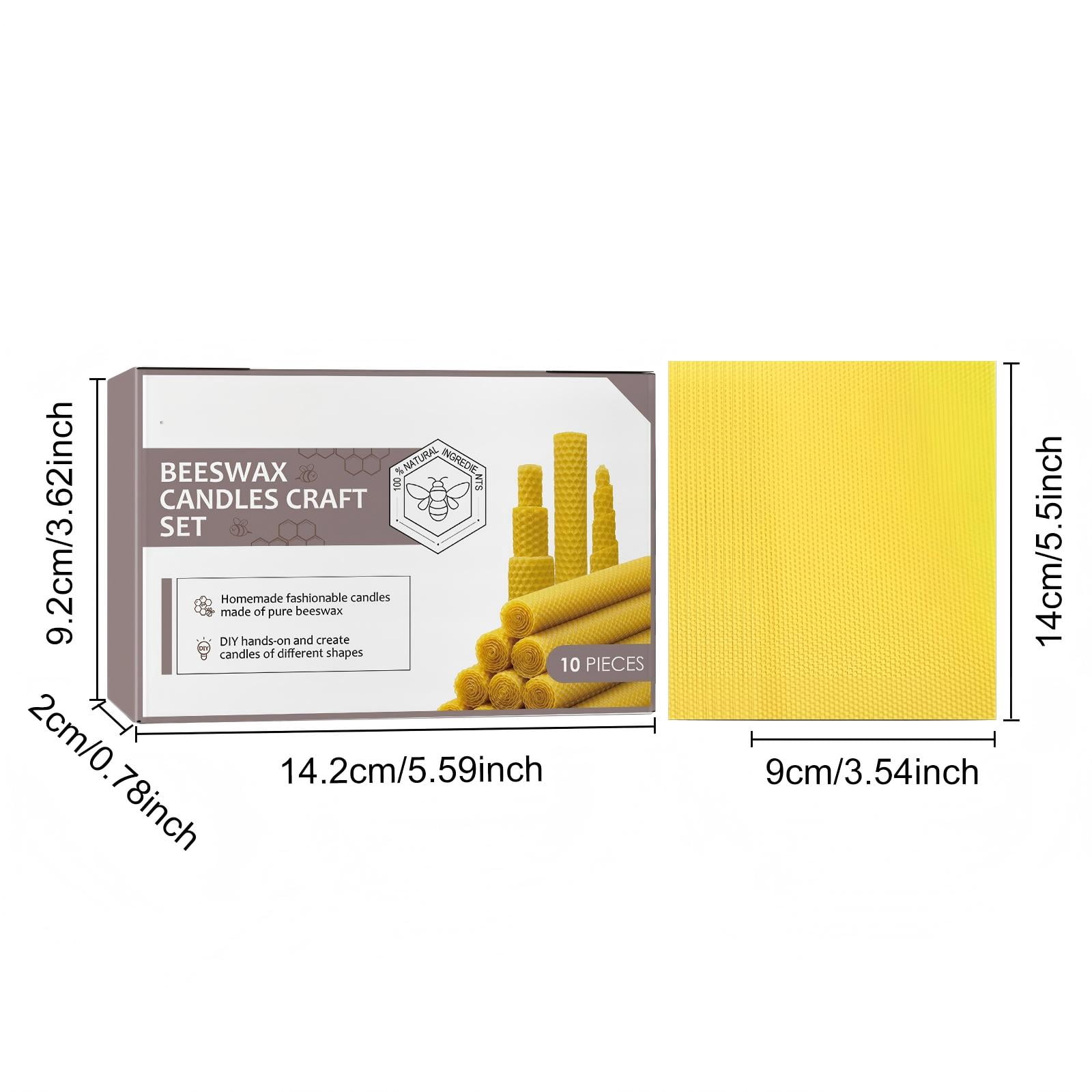 Alvantor Beeswax Candles for DIY Candle Making Kit Honeycomb Sheets Pure Wax Roll, 10pcs