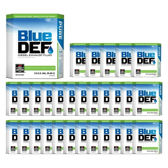 30 Pack 2.5 Gallon Peak BlueDef Diesel Exhaust Fluid (DEF) | Eco-Friendly & Fuel-Efficient 32.5% Urea Solution for SCR System Engines and All Machinery