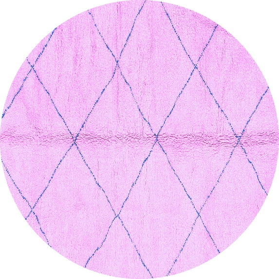 Ahgly Company Indoor Round Solid Purple Modern Area Rugs, 5' Round