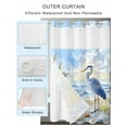 thumbnail image 2 of No Hook Cloth Fabric Shower Curtain with Snap in Liner, Coastal Birds Waterproof Shower Curtains Set with See Through Top Window, Blue Sky Heron Seabird Tropical Beach Bath Curtains Shower 48"x72", 2 of 6