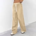 thumbnail image 3 of Resicozy Wide Leg Sweatpants Women Low Rise Baggy Pants Fall Fashion Lounge Lightweight Sweat Pants with Pockets Beige S, 3 of 5