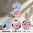 thumbnail image 4 of Birthday Number Candle, Blue Purple Striped Party Celebration Wax Insert, Festive Cake Topper Pick for Anniversary Event Table Display, 4 of 6