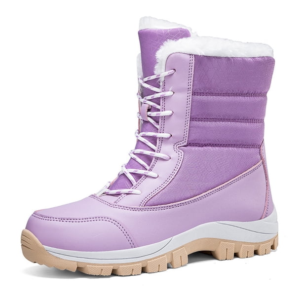 Botas Cálidas Invierno Nieve Impermeables para Exteriores Con Forro Piel Mujer