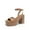BROWN, variant on Women’s Chunky Platform Heeled Sandals with Ankle Strap