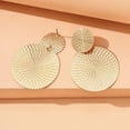 thumbnail image 3 of Zhang round large earrings fashion personality temperament metal geometric retro cold style high-end earrings for women, 3 of 3