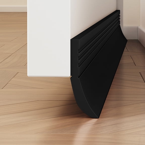 Under Door Seal Draft Stopper, Adjustable Weather Stripping Bottom Sweep for Exterior Interior Doors for Cold Insulation Noise Reduction Black 39.37x1.65in