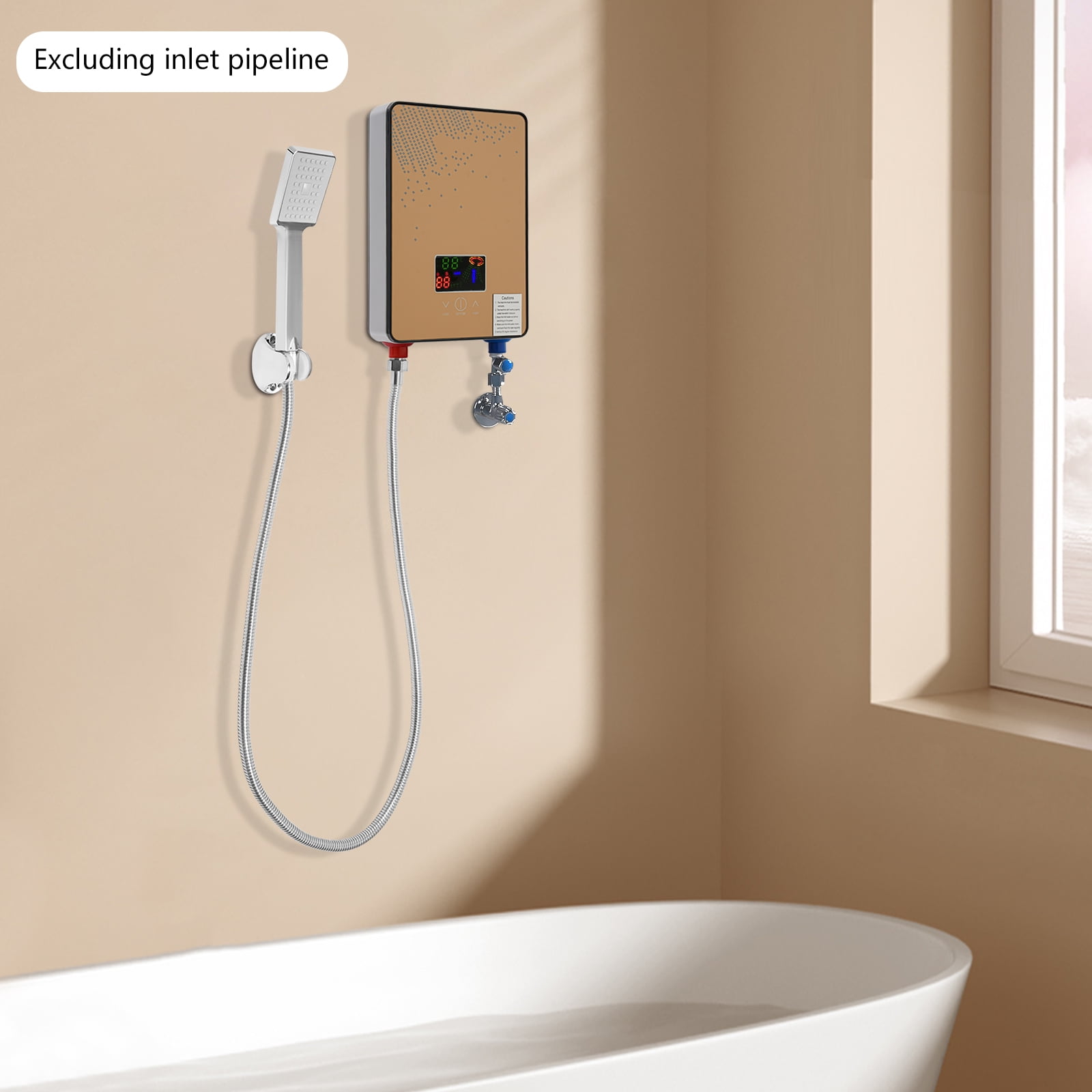 18.6*5.7*27.7cm  Lower Inlet Water Heater Electric Water Heater Instantaneous Water Heater 4500W Stainless Steel
