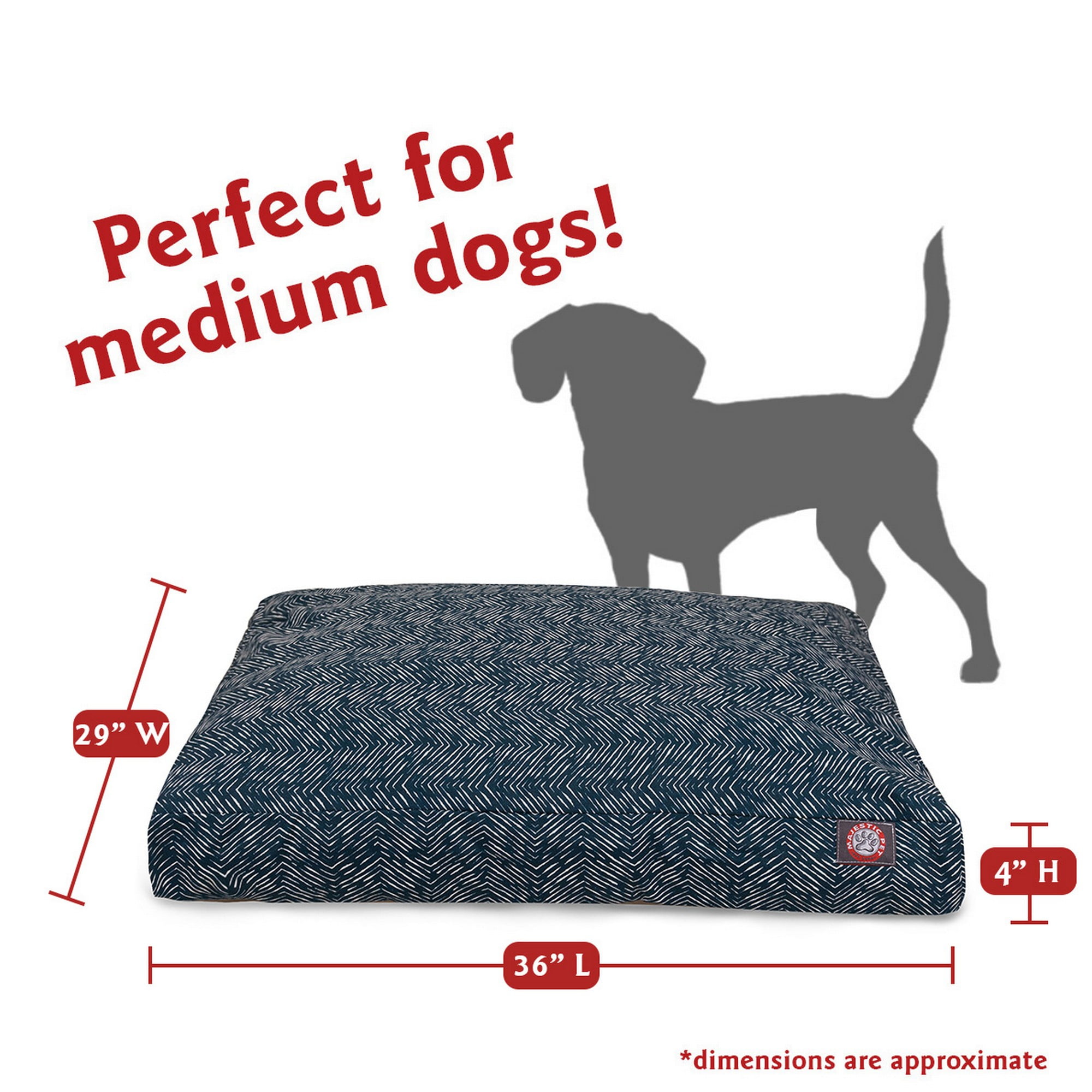 Majestic Pet | South West Shredded Memory Foam Rectangle Pet Bed for Dogs, Navy, Medium