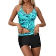 thumbnail image 1 of MKLEKYY Trajes De Baño Mujer Control Abdomen Stylish Women’S Floral Print Two Piece Swimsuit Set For Summer Beach Casual Wear, 1 of 3
