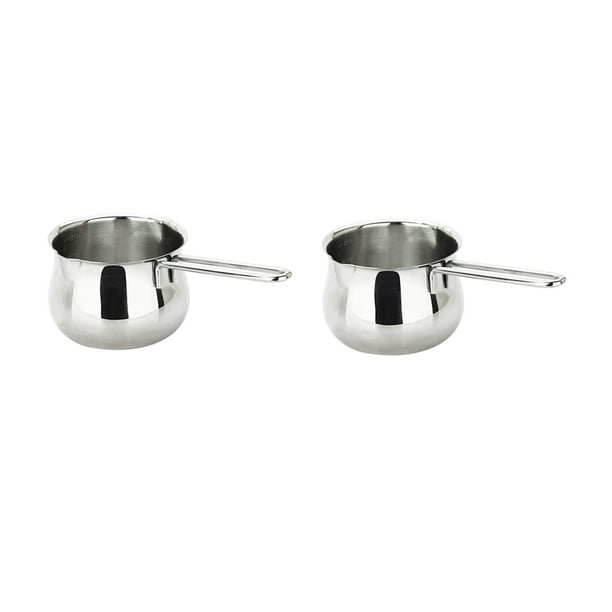 2 Piezas de Leche Accesoiros Cocina Calentedor Hecho Acero Inoxidable Sunnimix Cacerola de leche
