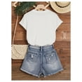 thumbnail image 3 of Women's Paris Letter Graphic Tees Crew Neck Short Sleeve Casual T Shirt Tops, 3 of 5