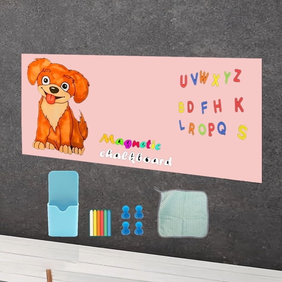Magnetic Chalkboard Contact Paper,16"x32" pinkboard Wallpaper Peel and Stick,Magnetic PinkBoard Wall Decal for Home Playroom Classroom (Pink)