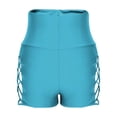 thumbnail image 6 of MGDXOX Women's High Waisted Fashion Swim Bottoms Tummy Control Bathing Suit Bottoms with Crisscross Side Cutouts Light Blue S, 6 of 7
