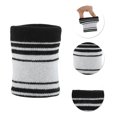 thumbnail image 3 of Unique Bargains 1 Pc Close-fitting Wristbands Perspiration-wicking Sports Wristband Sport Black White, 3 of 6