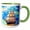 Green/White, variant on 3drose, Tall Ship Digital Art. Merchant Sail Ship at Sea in Good Weather, 11oz Mug