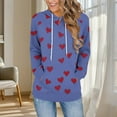 thumbnail image 2 of Enjoytime Womens Hoodies Hearts Printed Long Sleeve Casual Sweatshirt Fall Winter Fashion Trendy Pullover Sweatshirts Blue L, 2 of 6