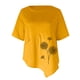 thumbnail image 4 of Fiudx Ofertas y Liquidaciones Moda Mujer Casual Cuello Redondo Impresión Blusa Manga Corta Camiseta Verano Tops, 4 of 5