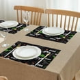 thumbnail image 3 of Black Cartoon Dinosaurs Rawr Pattern Summer Placemats Table Placemats Set Of 4-Linen Kitchen Washable Placemats Table Mats 11.8"x17.7" Non-Slip Heat Resistant, 3 of 6