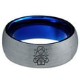 thumbnail image 2 of Grey Band Lettering Gamer Custom Tungsten Mom Jewelry Stackable Rings Set Royal Blue Women, 2 of 7