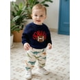 thumbnail image 6 of BemeyourBBs Baby Knit Sweaters Long Sleeve Round Neck Football Embroidery Pullover, 6 of 9