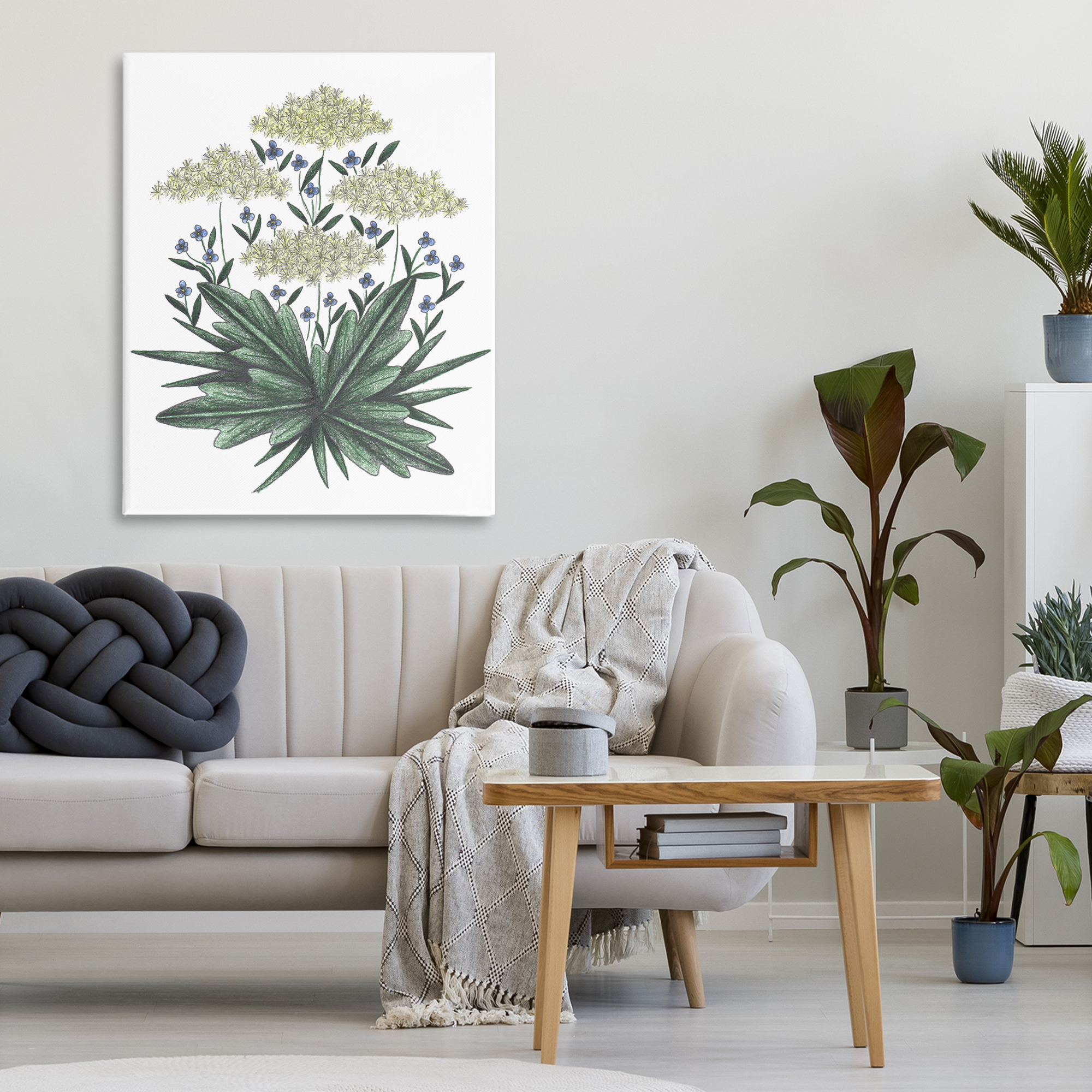 New Roots Vintage Sketch Canvas Wall Art, design by Cecilia Battaini