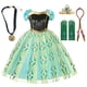 thumbnail image 1 of Vestido de princesa Anna de Frozen para niñas, traje clásico Floral de malla corta para baile de graduación, Cosplay de Halloween, disfraces de fiesta de reina de la nieve, 2021 Fivean unisex, 1 of 2