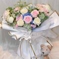 SHZHHFKJCX Waterproof Fresh Flower Packaging Paper with Golden Edge Han