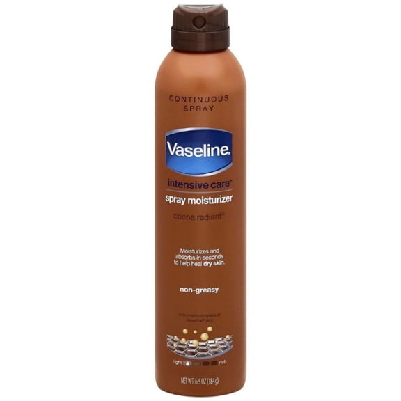 Vaseline Spray & Go Moisturizer, Cocoa Radiant, 6.5 oz (Pack of 2)