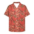 thumbnail image 2 of Camisa de tomate para hombre, camisa de manga corta con estampado de frutas en 3D para hombre, ropa informal de moda con botones y solapa, camiseta de gran tamaño, 2 of 5